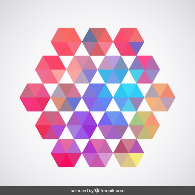 Hexagon made with pastel colors hexagons