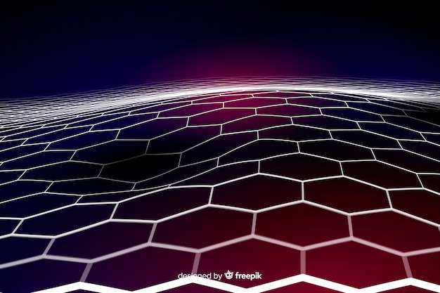 Free Vector hexagonal futuristic net background