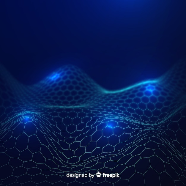 Free Vector hexagonal grid wave background