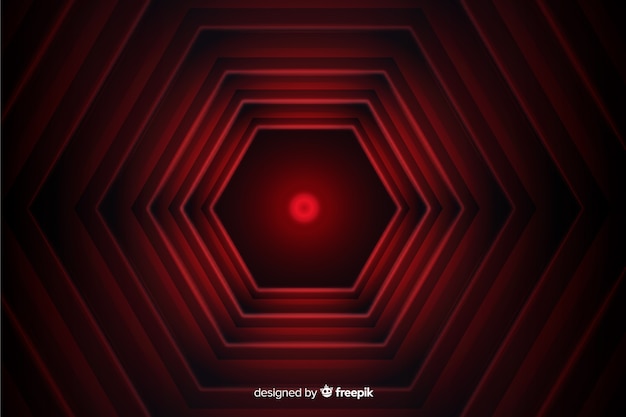 Free vector hexagonal red lines geometric background