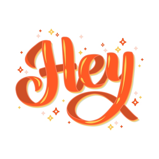 Free Vector hey lettering design illustration