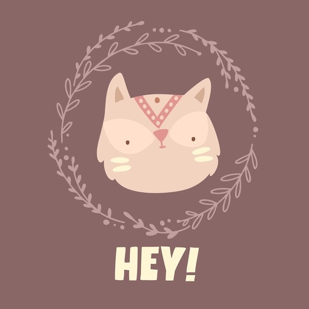 Free vector hey raccoon boho style