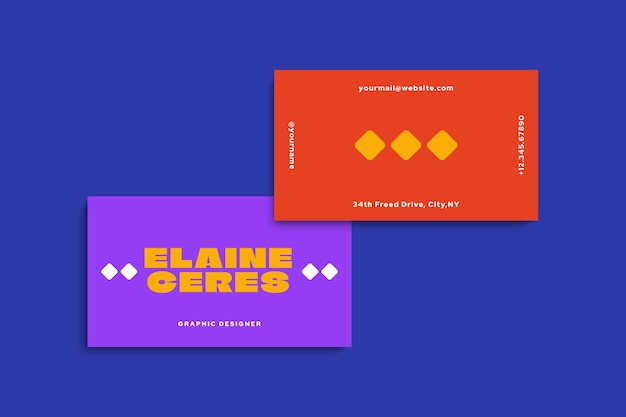 High-contrast color business card template design