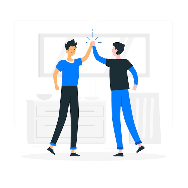 High five concept illustration