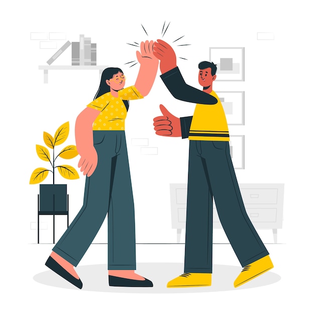 High five concept illustration