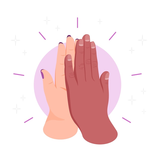 Free Vector high five hands concept illustration