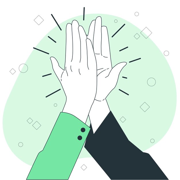 High five hands concept illustration