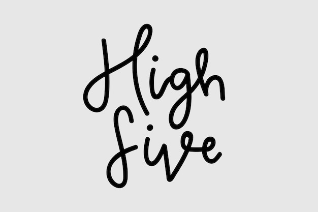 Free Vector high five typography vector black text