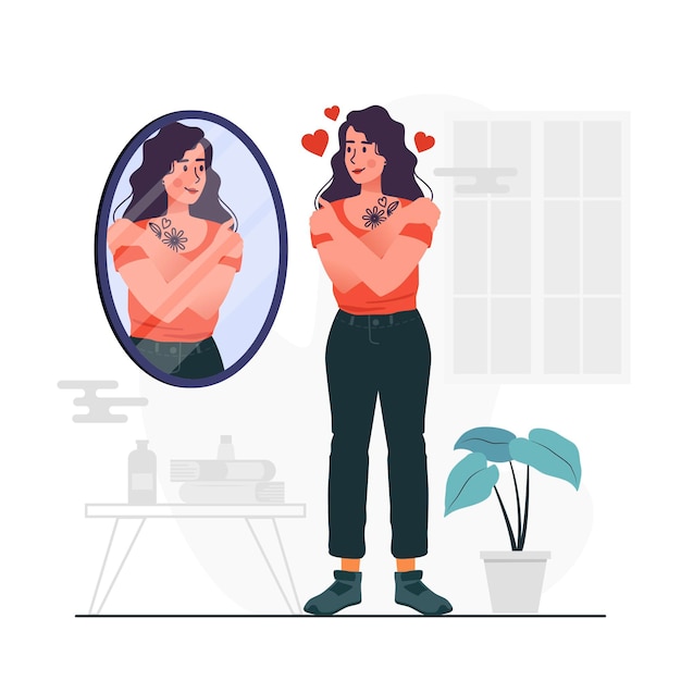 Free Vector high self-esteem illustration