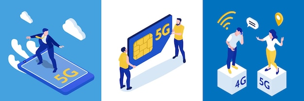 Free vector high speed 5g internet design concept illustration