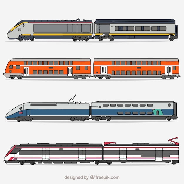 Free Vector high speed train collection