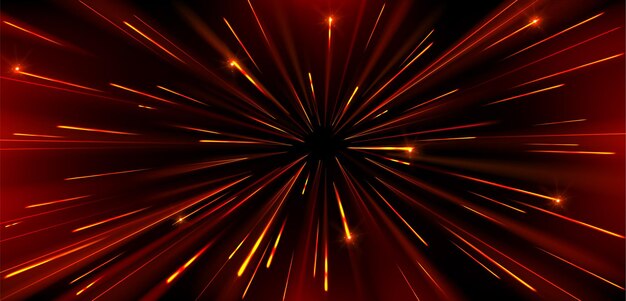 High speed warp of red light with radial burst