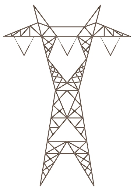 Free Vector high voltage electric pylon on white background