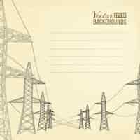 Free vector high voltage power lines.