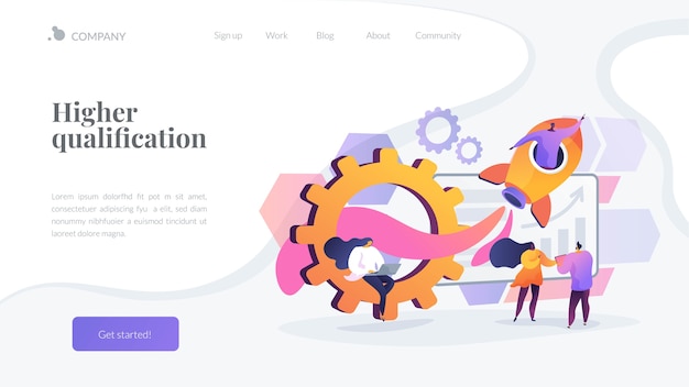 Free Vector higher qualification landing page template