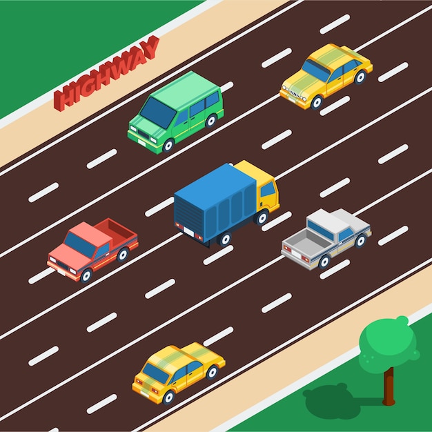 Free Vector highway isometric illustration 