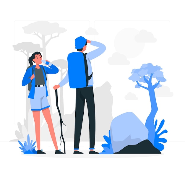 Free Vector hiking concept illustration