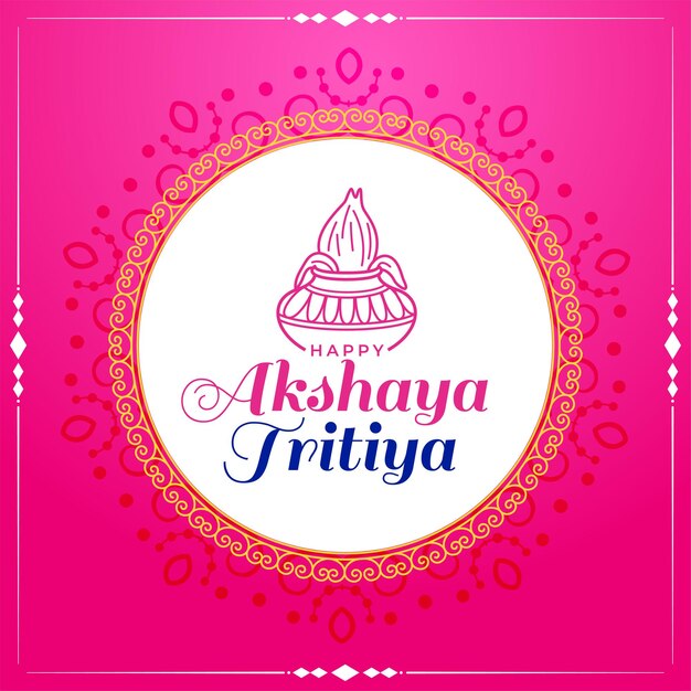 Hindu akshaya tritiya background with kalash design