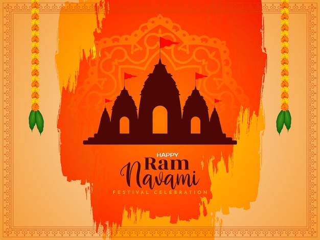 Free Vector hindu cultural festival ram navami celebration background