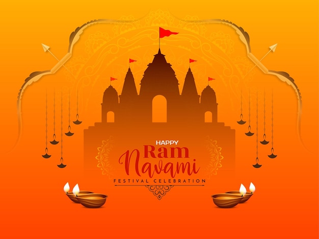 Free Vector hindu cultural festival ram navami celebration background