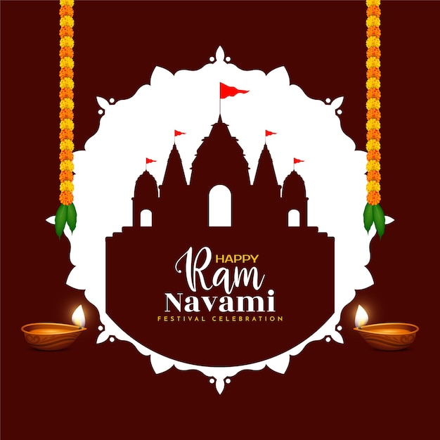 Free Vector hindu cultural festival ram navami celebration background