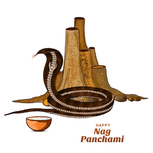 Free Vector hindu festival happy nag panchami celebration background