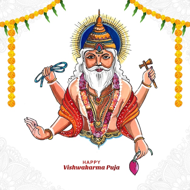 Hindu god vishwakarma puja celebration background