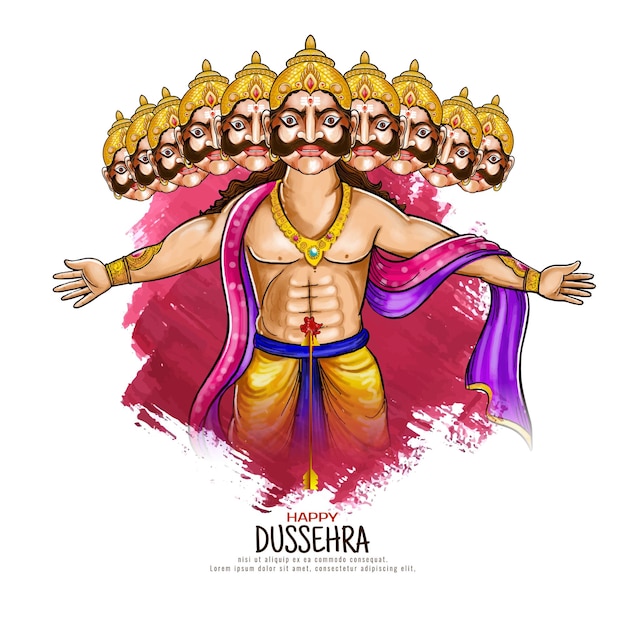 Free Vector hindu traditional festival happy dussehra decorative background vector