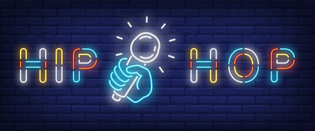 Free vector hip hop neon style banner