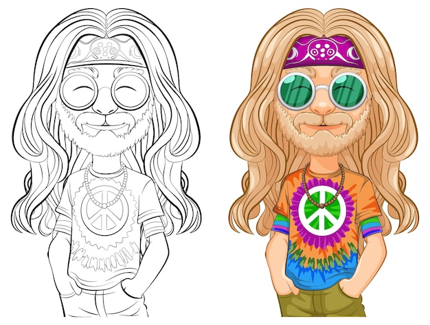 Free Vector hippie character vector illustration