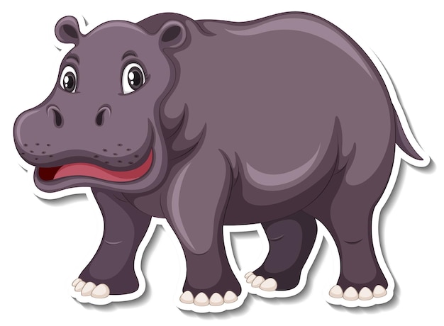 Hippopotamus animal cartoon sticker