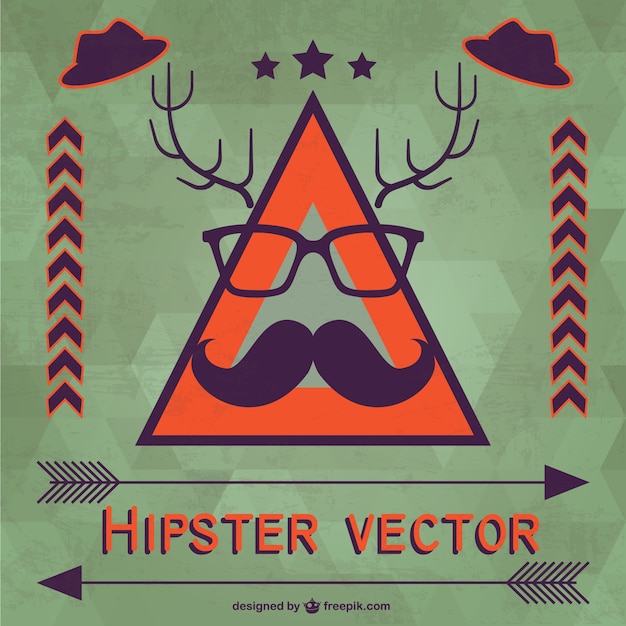 Free Vector hipster background with moustache and glasses