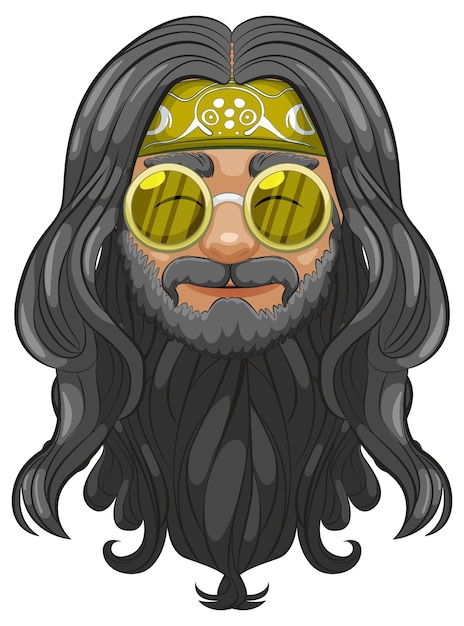 Free Vector hipster character with vintage aviator goggles