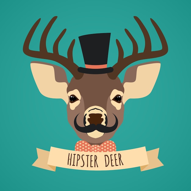 Free Vector hipster deer background design