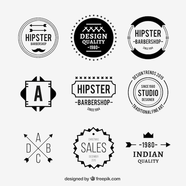 Hipster Flat Logo Collection