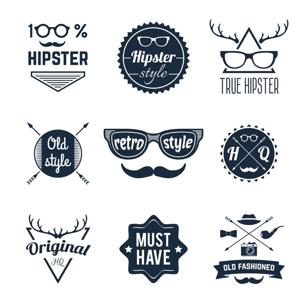 Hipster Label Set