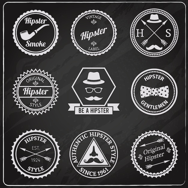 Hipster labels chalkboard