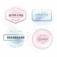 Free vector hipster logos with watercolor splashes