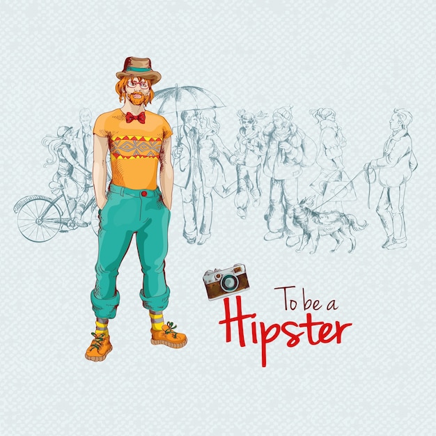 Free Vector hipster man background design