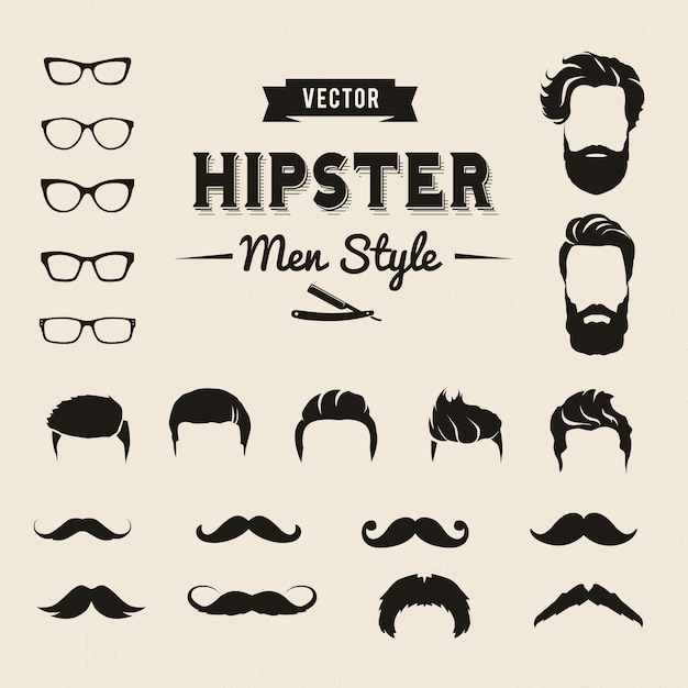 Hipster men elements