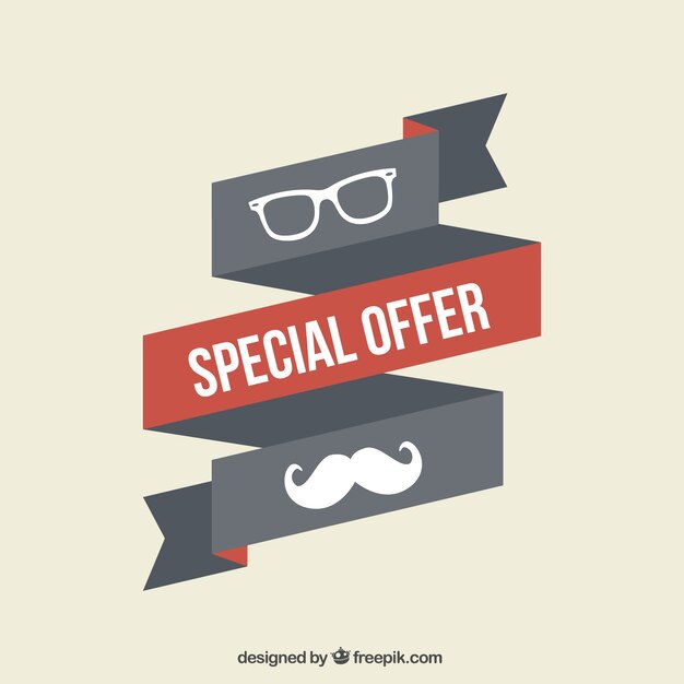 Hipster offer ribbon