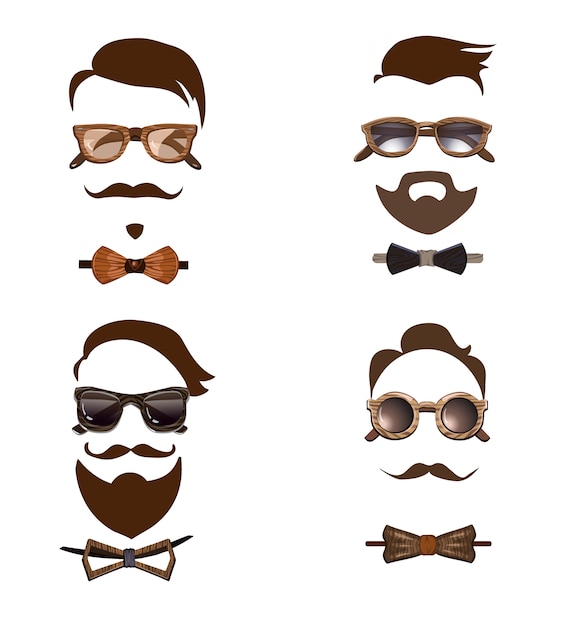 Free Vector hipster outfit combinations set