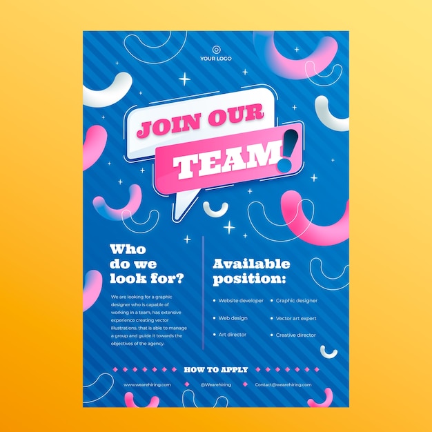 Hiring poster design template