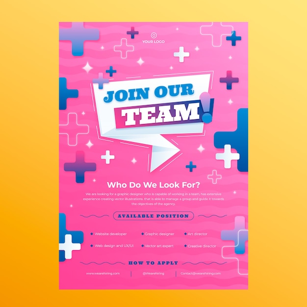 Free Vector hiring poster design template