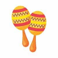 Free vector hispanic heritage instrument maracas