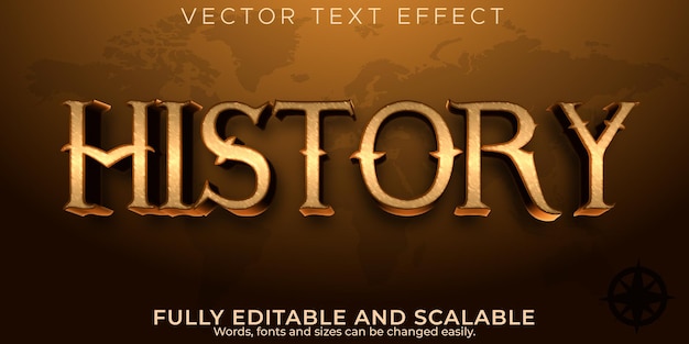 History text effect, editable old and historical text style