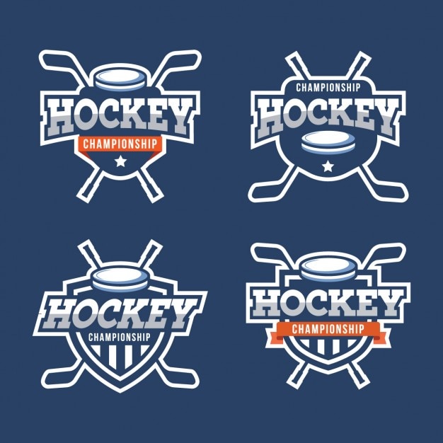 Free Vector hockey badges collection