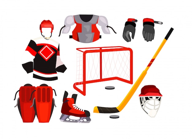 Free Vector hockey equipment icons