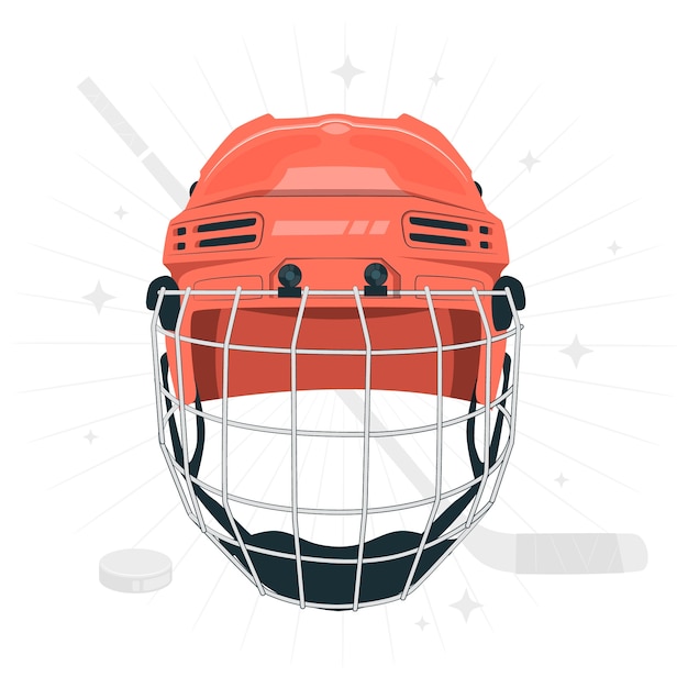 Hockey helmet concept illustration