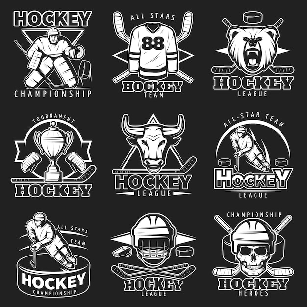 Free vector hockey league emblem set